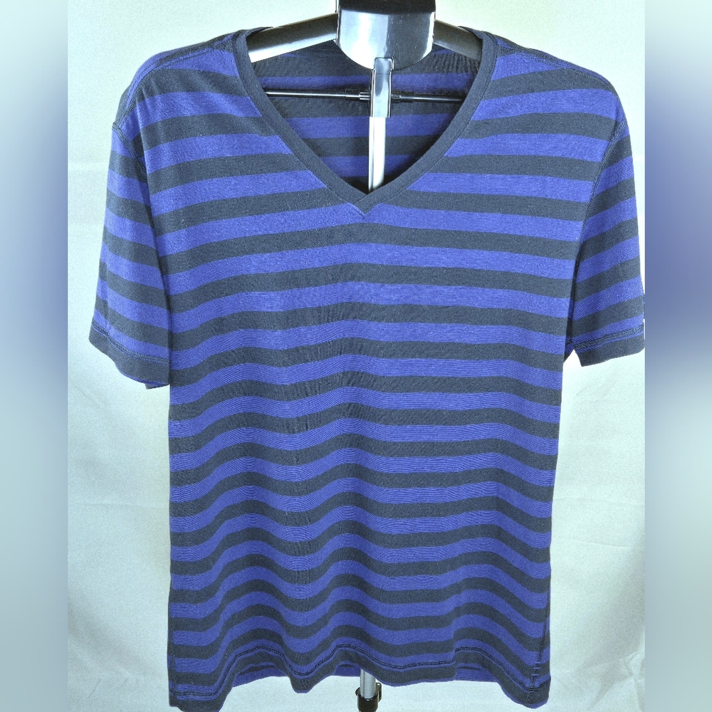 Lululemon‎ 5 Year Basic Striped Athleisure V-Neck T-Shirt, Large